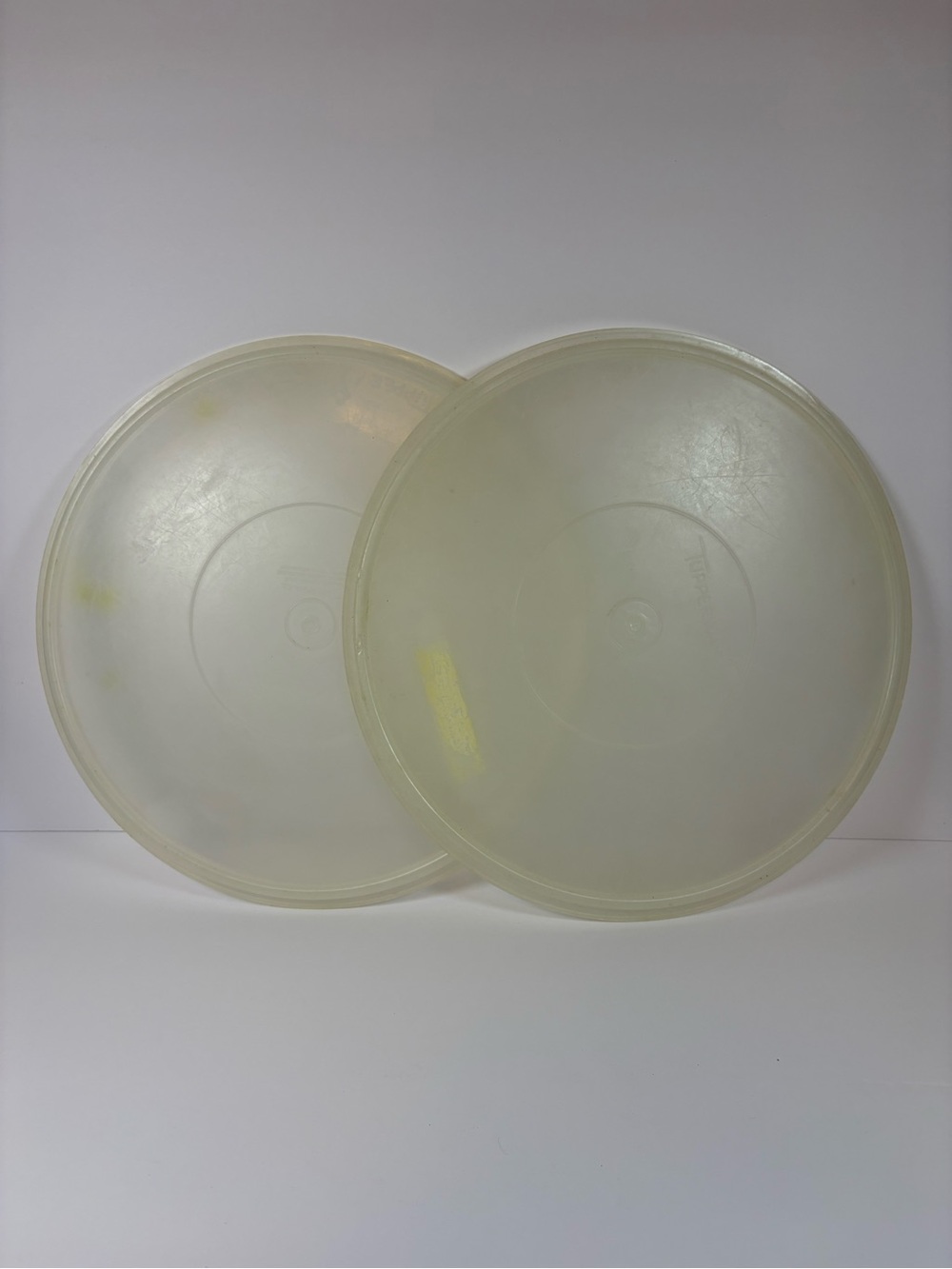 Two Tupperware Replacement Lids Large For 12” Bowl (Lids Only)